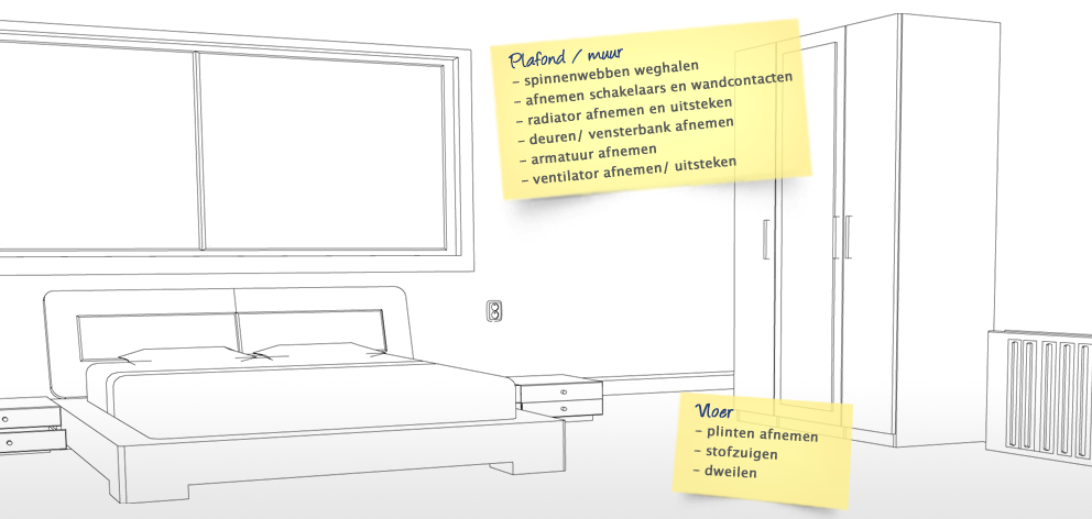 Zwangerschaps schoonmaak in de slaapkamer